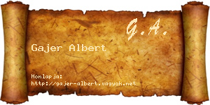 Gajer Albert névjegykártya